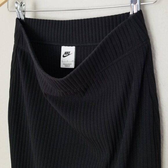 Nike Sportswear Women's S High-Waisted Slim Fit Ribbed Jersey Midi Skirt Black - Picture 9 of 15